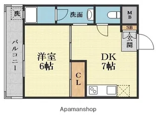ローズハイツ東本【411号室】の間取り