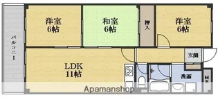ハイツスリーオーク【103号室】の間取り