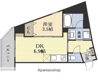パークヒルズ東三国ヴィジョン【5階】の間取り
