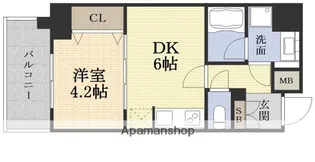 S−RESIDENCE江坂【8階】の間取り
