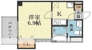 フレンシアノイエ東三国【1001号室】の間取り