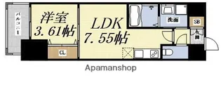1LDKの間取り画像