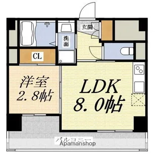 アドバンス江坂ラシュレ【9階】の間取り