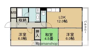 大阪府豊中市西緑丘3丁目【マンション】の間取り