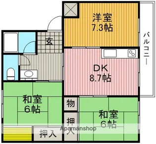 北野ハイツ【1階】の間取り