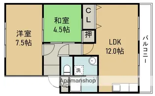 第1桜井ヒルサイドハイツB棟【3階】の間取り