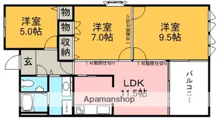 フロレアールくれは【2階】の間取り
