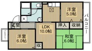 ハイツエテルナビュー【1階】の間取り