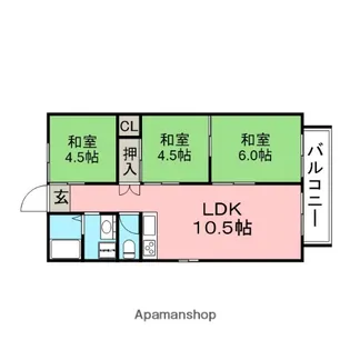プレジール村上【2階】の間取り