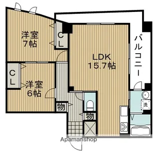スローハスコート【2階】の間取り