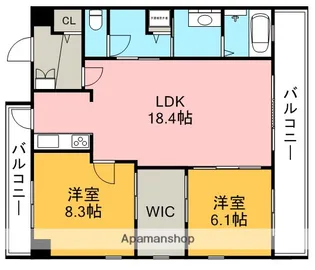アパートメントハウス菅原町【2階】の間取り