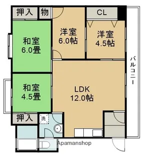 クラタス平野【2階】の間取り