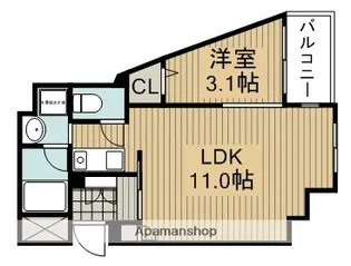 ルネクールムラタ【1階】の間取り