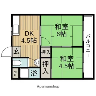 荒木グリーンコーポ【2階】の間取り