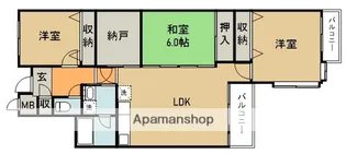 シュロス五月山Ⅲ【4階】の間取り
