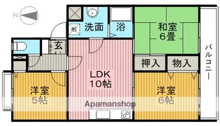 ハイツ中村1ST【3階】の間取り