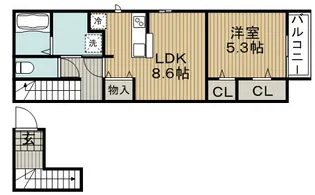 シャルムウエスト【2階】の間取り