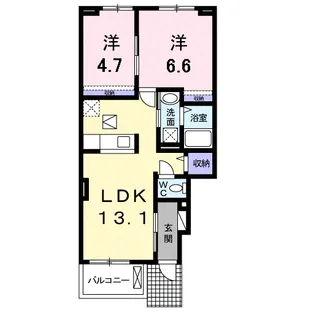 カーサ フォルトナータ【1階】の間取り