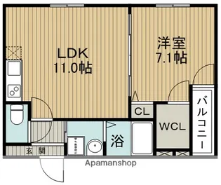 ハイム天神Ⅱ【1階】の間取り