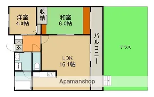 グランツ川西【1階】の間取り