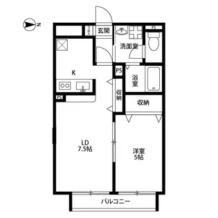 アムールヴェール蛍池【1階】の間取り