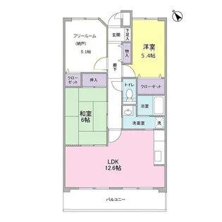 ルミエール多田【202号室】の間取り