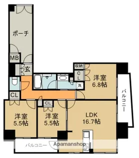 ジオ阪急池田満寿美町ソシア【7階】の間取り