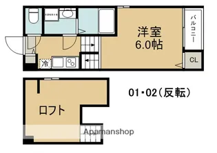 ハーモニーテラス上池田【1階】の間取り