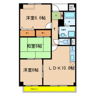 エーデル雲雀丘三番館【2階】の間取り