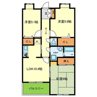 兵庫県川西市寺畑2丁目【アパート】の間取り
