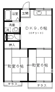グランビューB棟【1階】の間取り