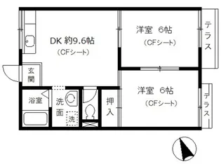 グランビューB棟【1階】の間取り