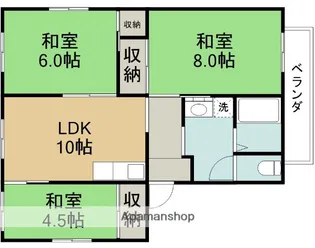 ハーメス ミノオ【2階】の間取り