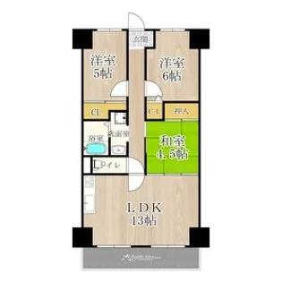 シャルマンド箕面【2階】の間取り