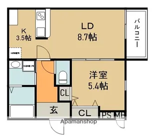 クレール・アゾンⅢ【3階】の間取り