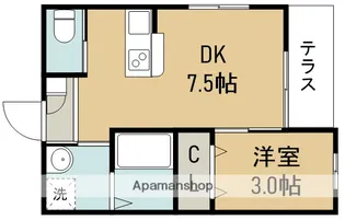 リアコート石橋Ⅱ【3階】の間取り