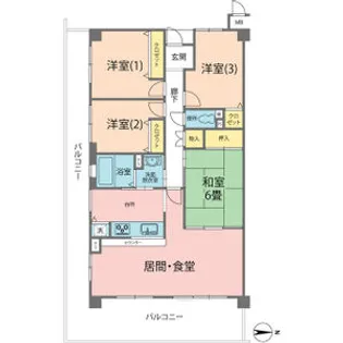 セレーノ花屋敷【3階】の間取り
