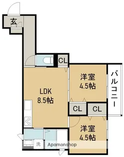クリエオーレ神田Ⅰ【2階】の間取り