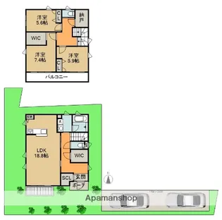 大阪府池田市畑5丁目【一戸建】の間取り