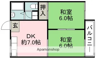 乾ハイツA棟【2階】の間取り