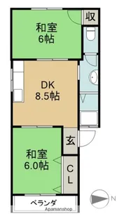 アーバンコンフォート千里丘【2階】の間取り
