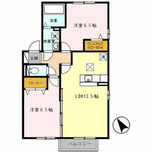 グランボヌール花屋敷 B棟【106号室】の間取り