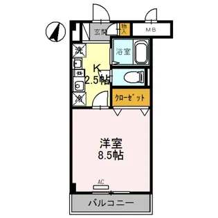 1Kの間取り画像