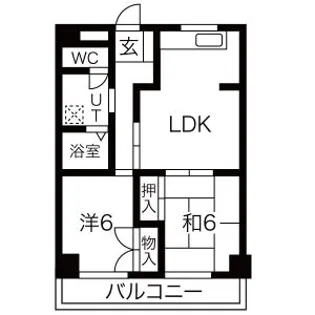 サンローゼうねの【2階】の間取り