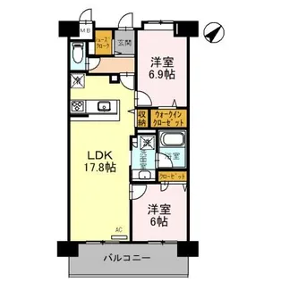 カーサ マリーナ モンテカルロ【3階】の間取り