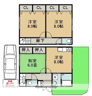 兵庫県川西市湯山台1丁目【テラスハウス】の間取り