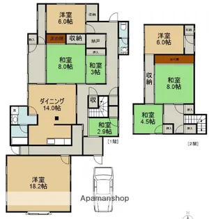 大阪府箕面市新稲3丁目【一戸建】の間取り