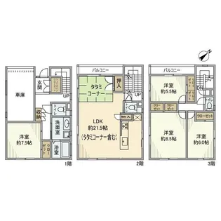 大阪府豊中市永楽荘2丁目【一戸建】の間取り