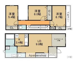 Visso(ワンちゃんと私の家)【1階】の間取り