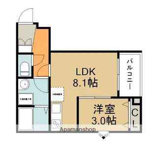 ココングランジュール川西小花【3階】の間取り